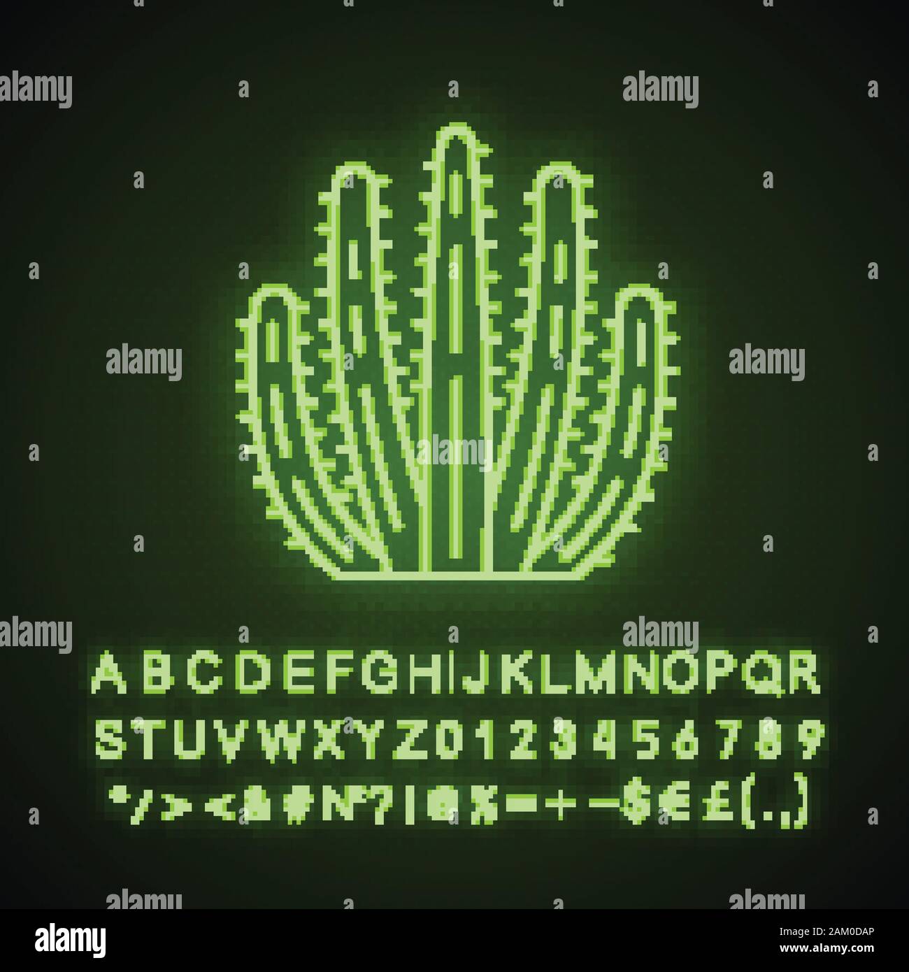 Organ Pipe Cactus Icono De Luz De Neon Pitahayas Planta Nativa
