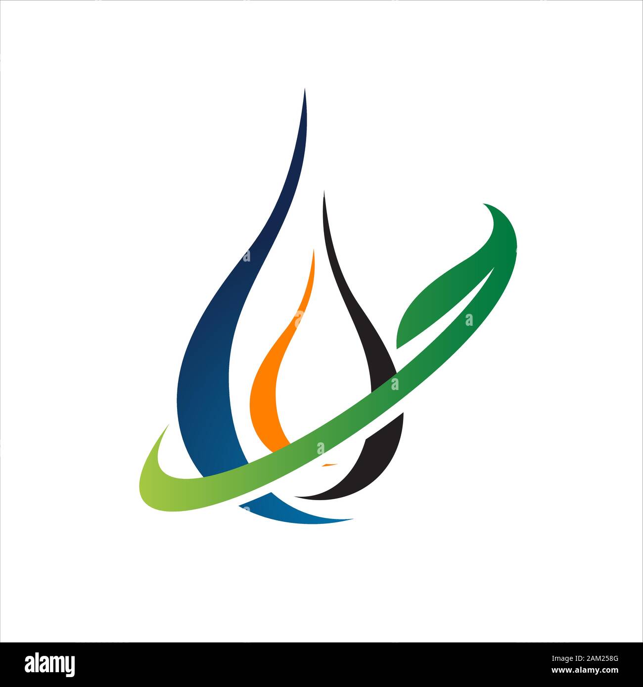 Naturaleza aceite de hierbas con la hoja de diseño de logotipo y símbolo de gota de aceite vector Ilustración del Vector