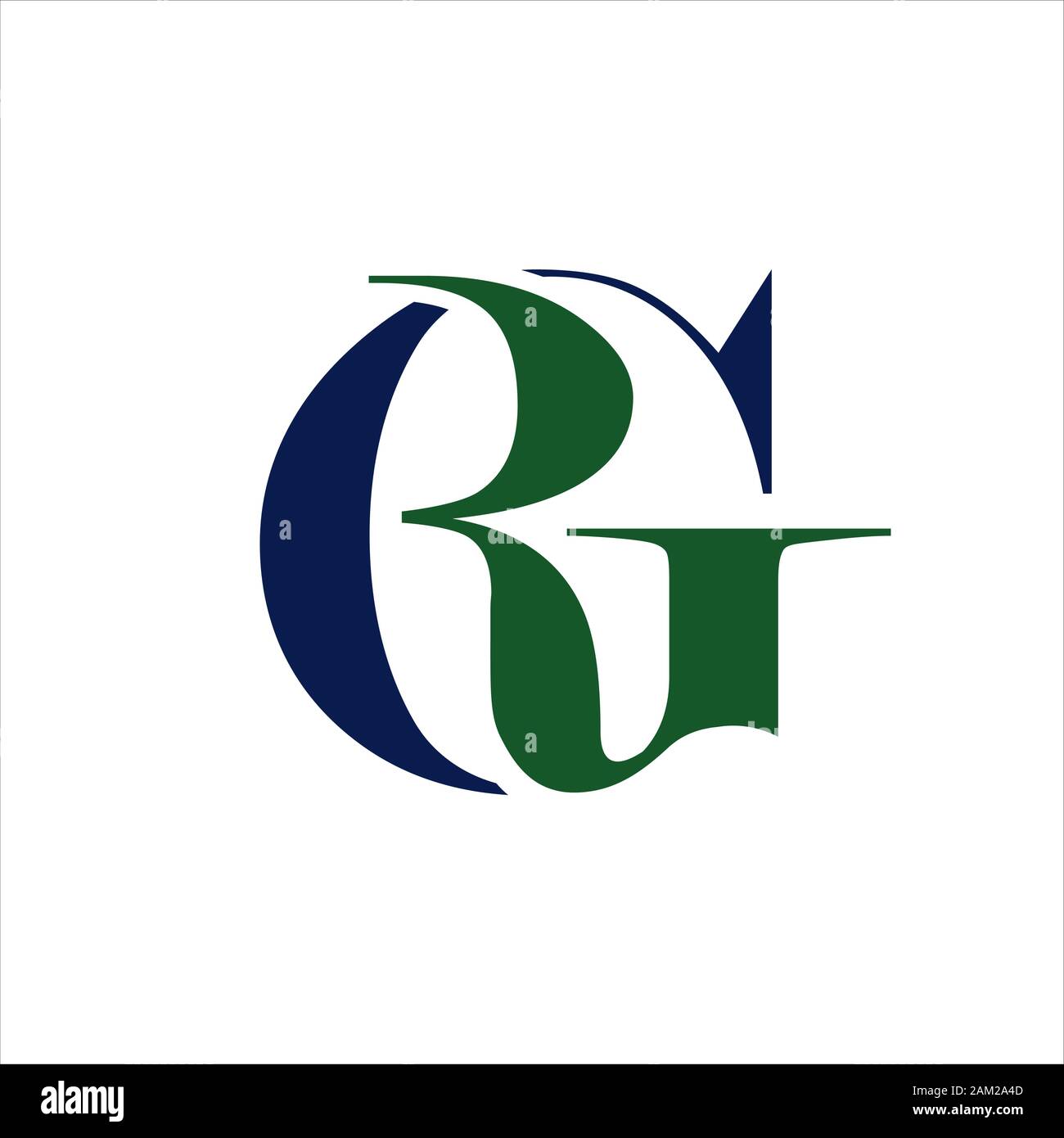 G R Letra Inicial De Elegante Diseño De Logotipo Overlaping Rg En