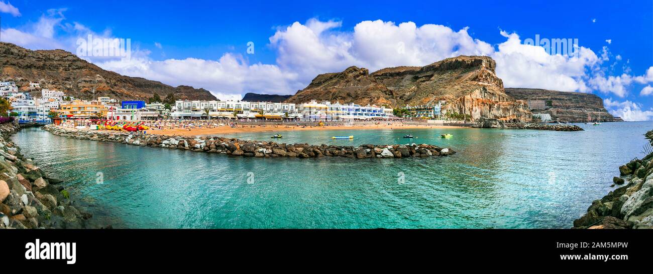 Hermosa Aldea de Puerto de Mogán, Gran Canaria, España. Foto de stock