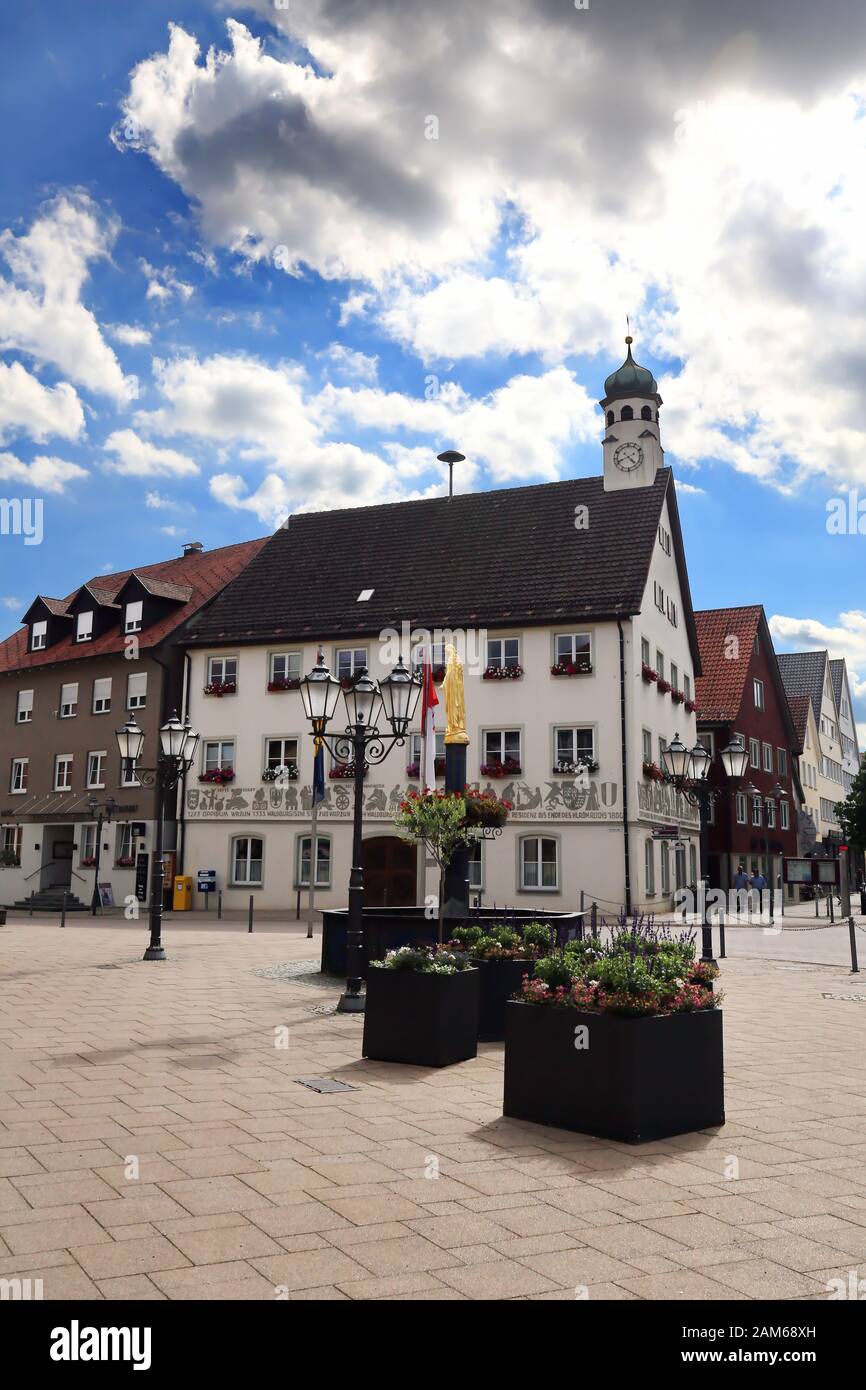 Bad Wurzach en Bad Wurzach es una ciudad de Baviera, Alemania, con muchas atracciones históricas Foto de stock