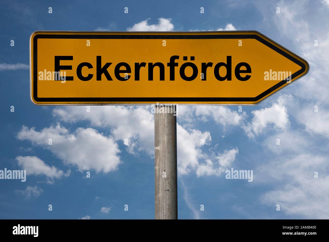 Foto de detalle de un cartel con la inscripción Eckernförde, Schleswig-Holstein, Alemania, Europa Foto de stock