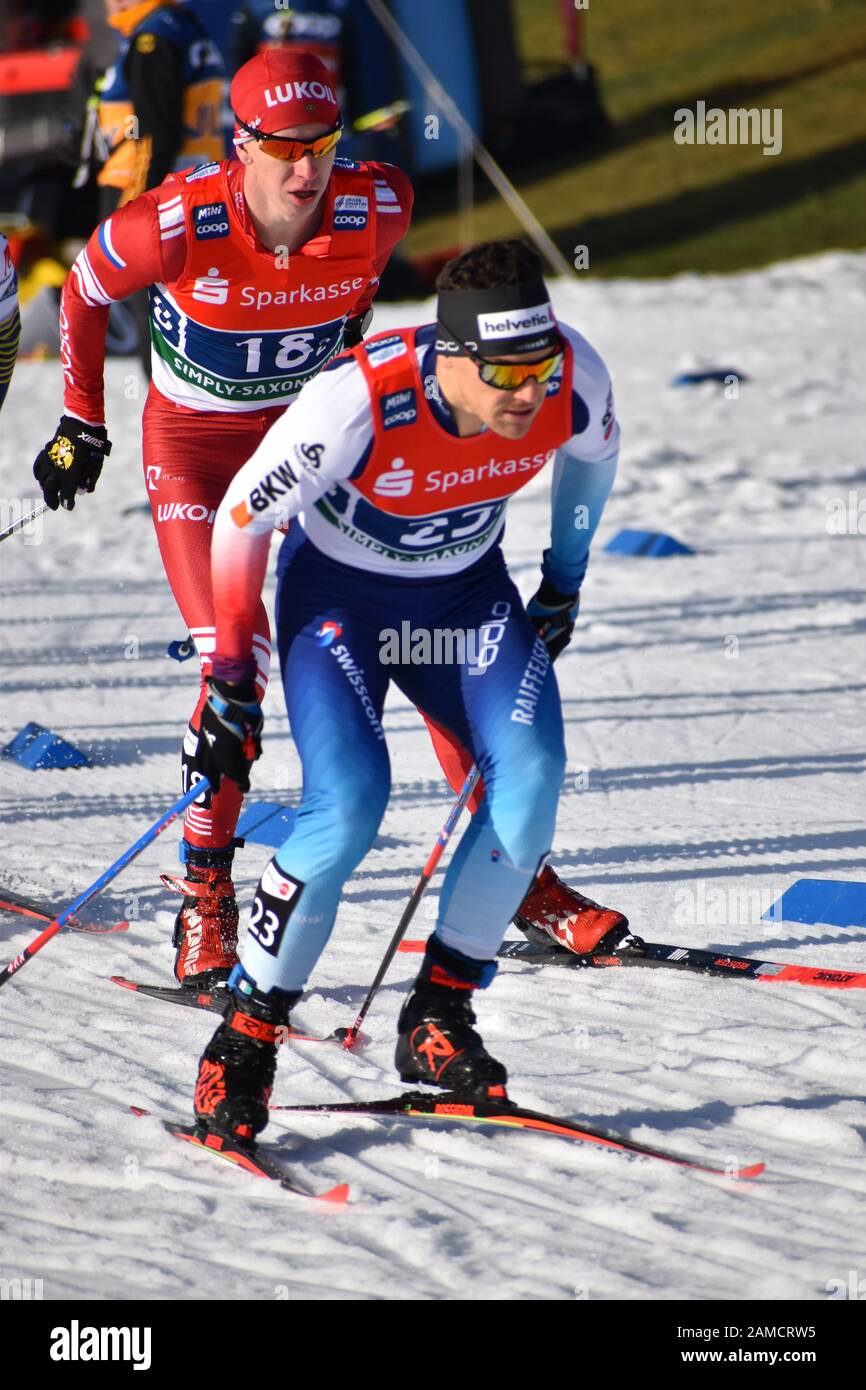 FSI-Ski-Weltcup 2020 am Königsufer en Dresde am 12.01.2020 Foto de stock