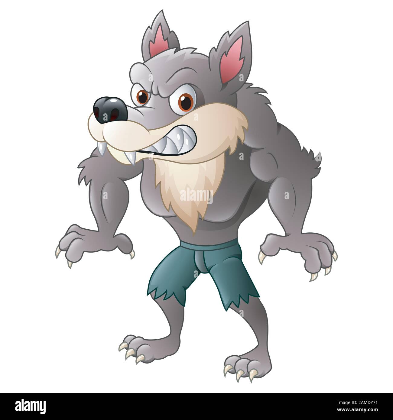 cero Absorbente Incesante Hombre lobo de dibujos animados Imagen Vector de stock - Alamy