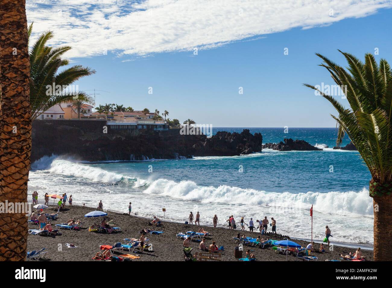 Playa da la playa de la Arena, Puerto de Santiago, Tenerife, Islas  Canarias, España Fotografía de stock - Alamy