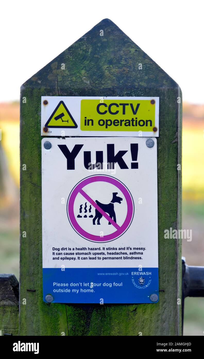 Signo de yuk, peligro de salud de la suciedad del perro Foto de stock