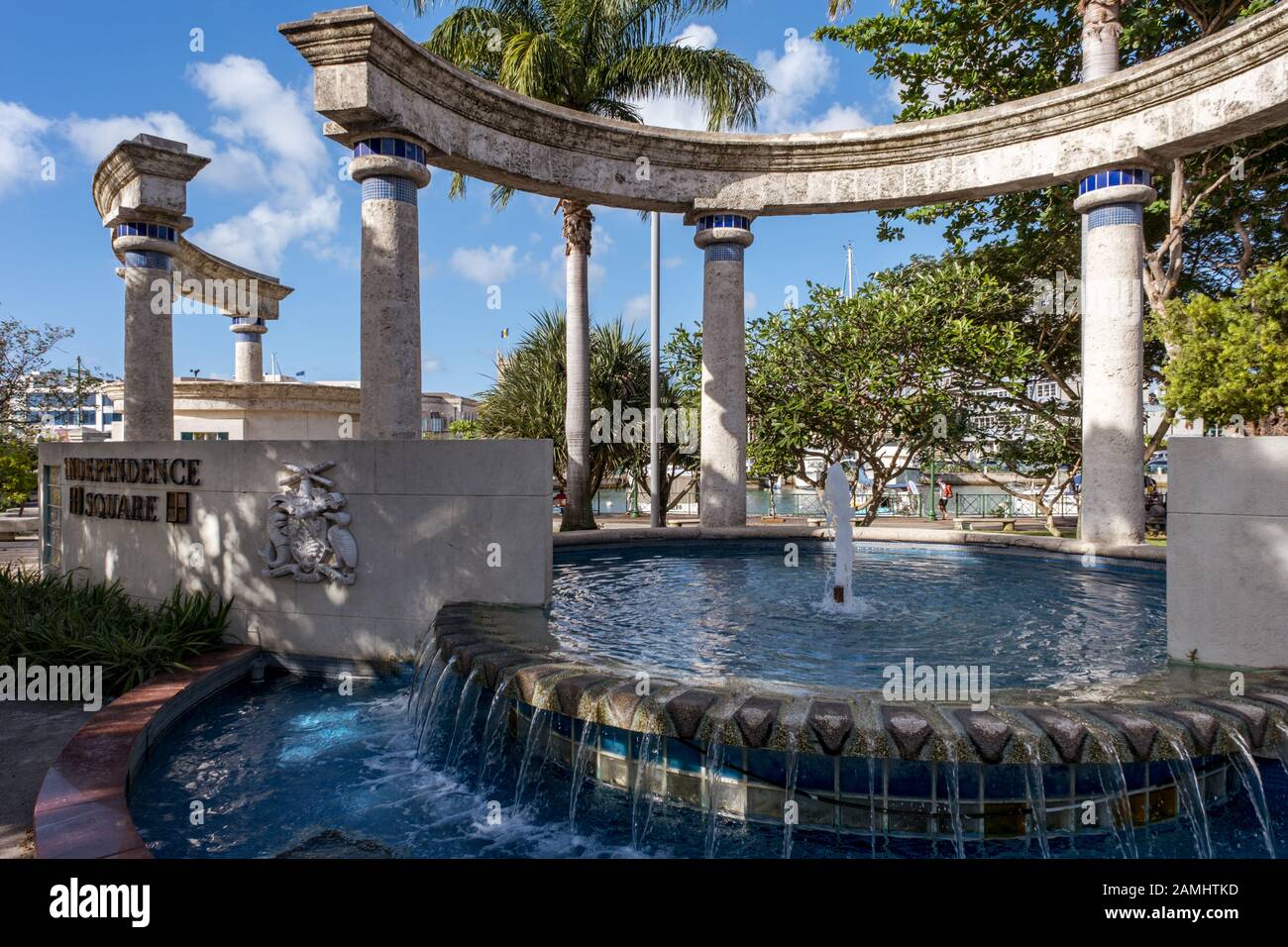 La Plaza de la independencia, en Bridgetown, Barbados, Indias Occidentales, el Caribe Foto de stock