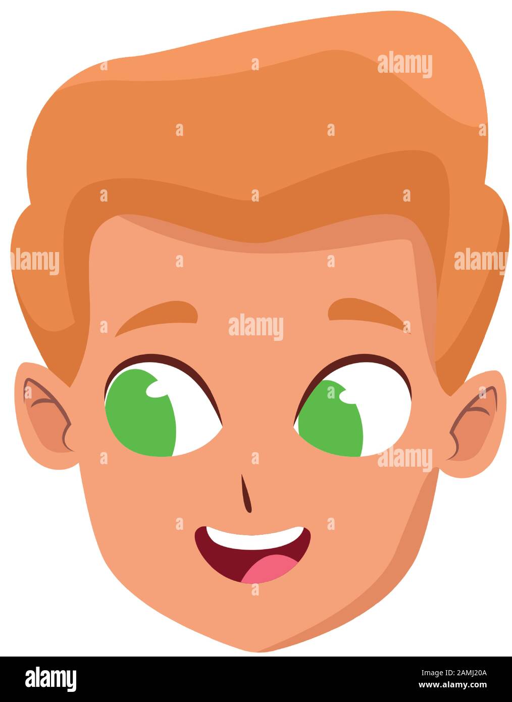 Niño feliz con icono de ojos verdes, diseño colorido Imagen Vector de stock  - Alamy