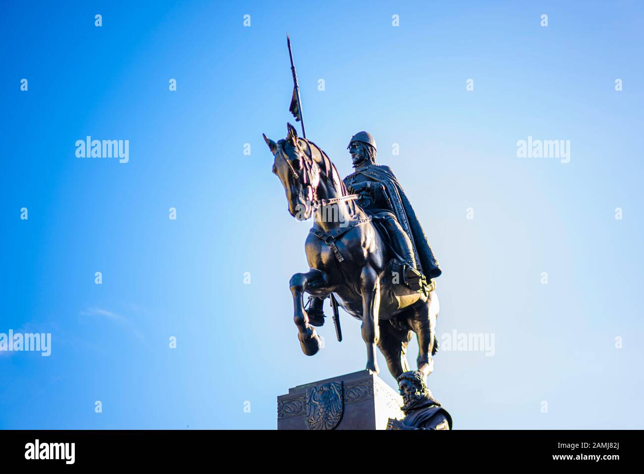La estatua de San Wenceslao, la Plaza de Wenceslao, Praga, República Checa Foto de stock