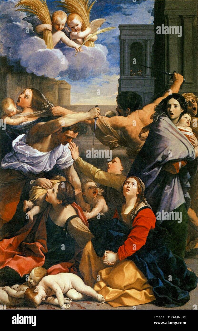 Guido Reni, la Masacre de los inocentes, pintura, 1611 Foto de stock