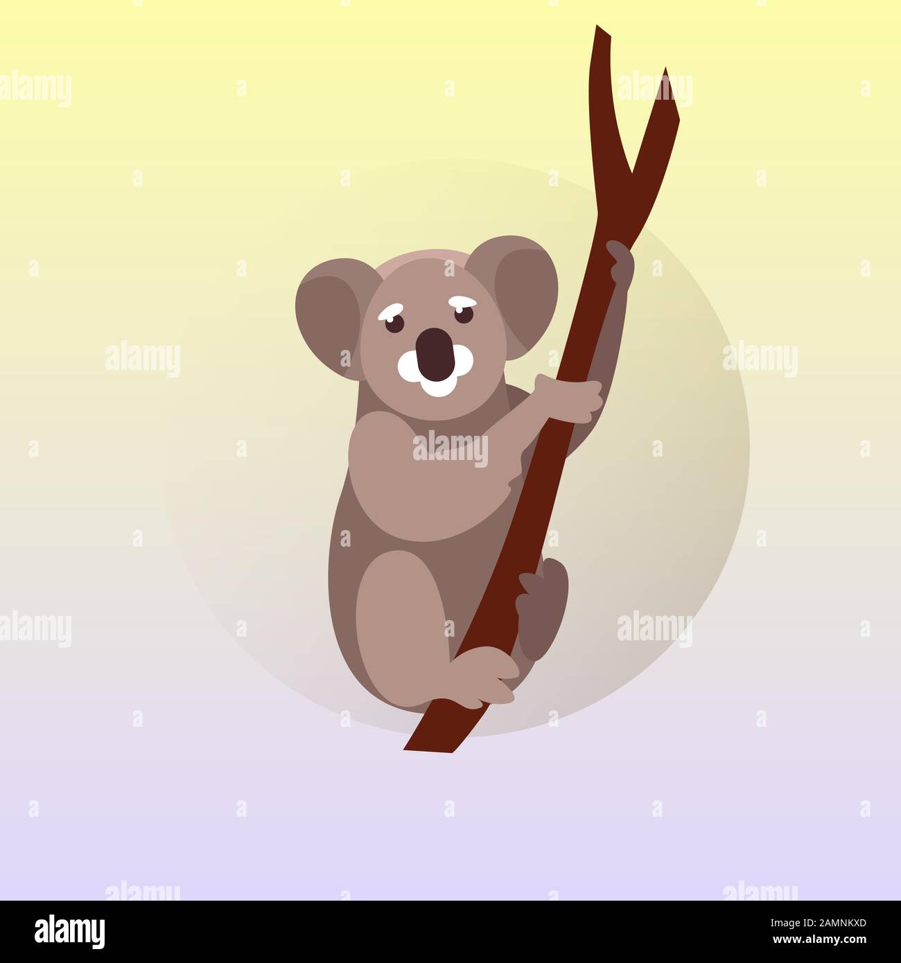 koala sentado en dibujos animados de árboles en peligro de extinción  símbolo animal australiano especies fauna concepto plano vector ilustración  Imagen Vector de stock - Alamy