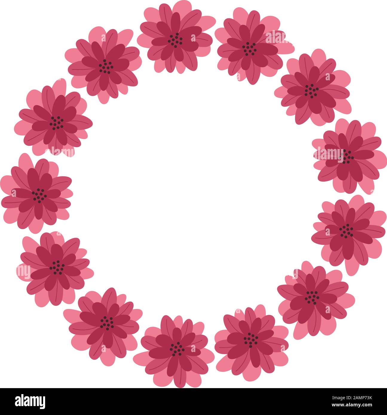 hermosas rosas flores y hojas decorativas corona Imagen Vector de stock -  Alamy