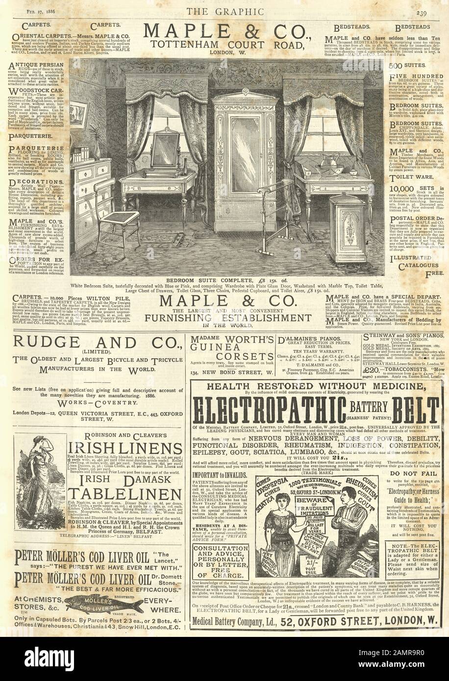 Página de anuncios de periódicos victorianos del noticiario ilustrado