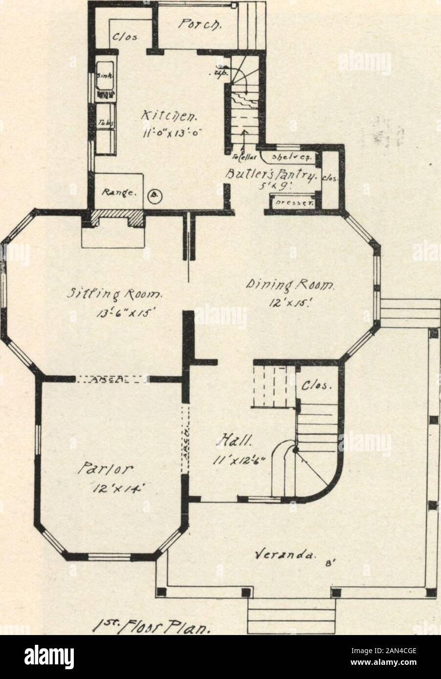 Arquitectura suburbana de Lambert . PLANTA BAJA. PLANTA SEGUNDA