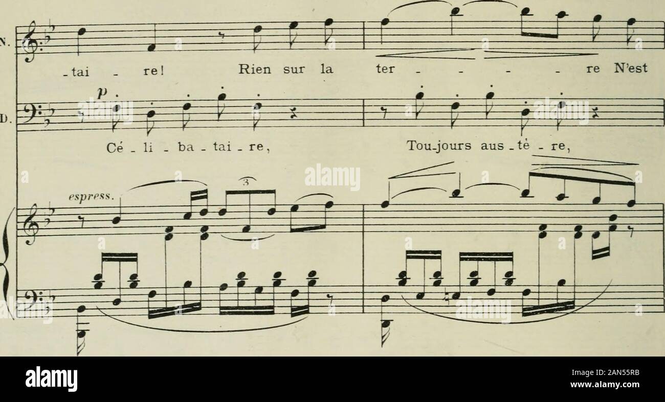 Phryné; opéra-Comique en deux actesPoème de LAugé de LassusPartition chant et piano, réduite par l'auteur, avec un dessin de FMarcotte . se, Froi ~^ y ?=-Fe5Z=jB=t nra "-#- i^ r * f # * 1 # " j^^ua^ ^-*^#^-^ f^ ^L|r£r ;7j""^^^: - i P éfftrrr diilcf RJ 26 app n ss ionato NICIAS 0 m ^ ^ pnr î l Rien sur la ter _ re Nest so.li. m _ de rai . Hijo, P J .. Ji ^^^ ^^^ I; i f i r - ^^^ i-. N. jrrr^^-r-r / > :? Así _ li - tai - re , et la ami .hijo Bt± ?*? É ^^^ * * f r " ^ Dans ma mai .hijo Tu vois sans ces . se I-I I ^^fe Ht F Foto de stock