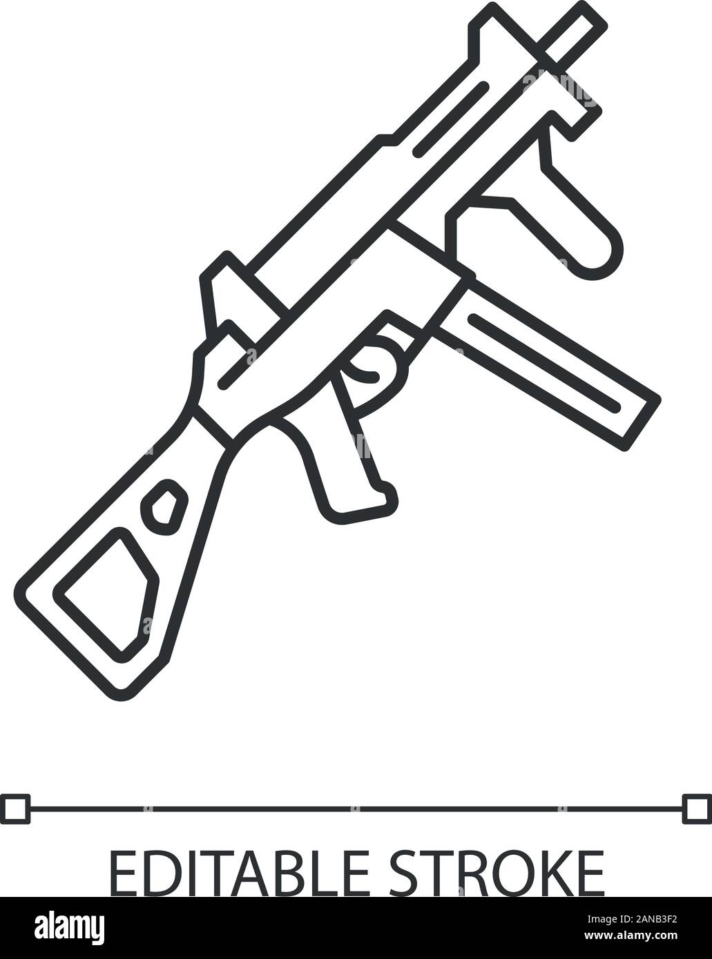 ícone de cor de arma hk ump. arma de fogo de videogame virtual, arma. rifle  de