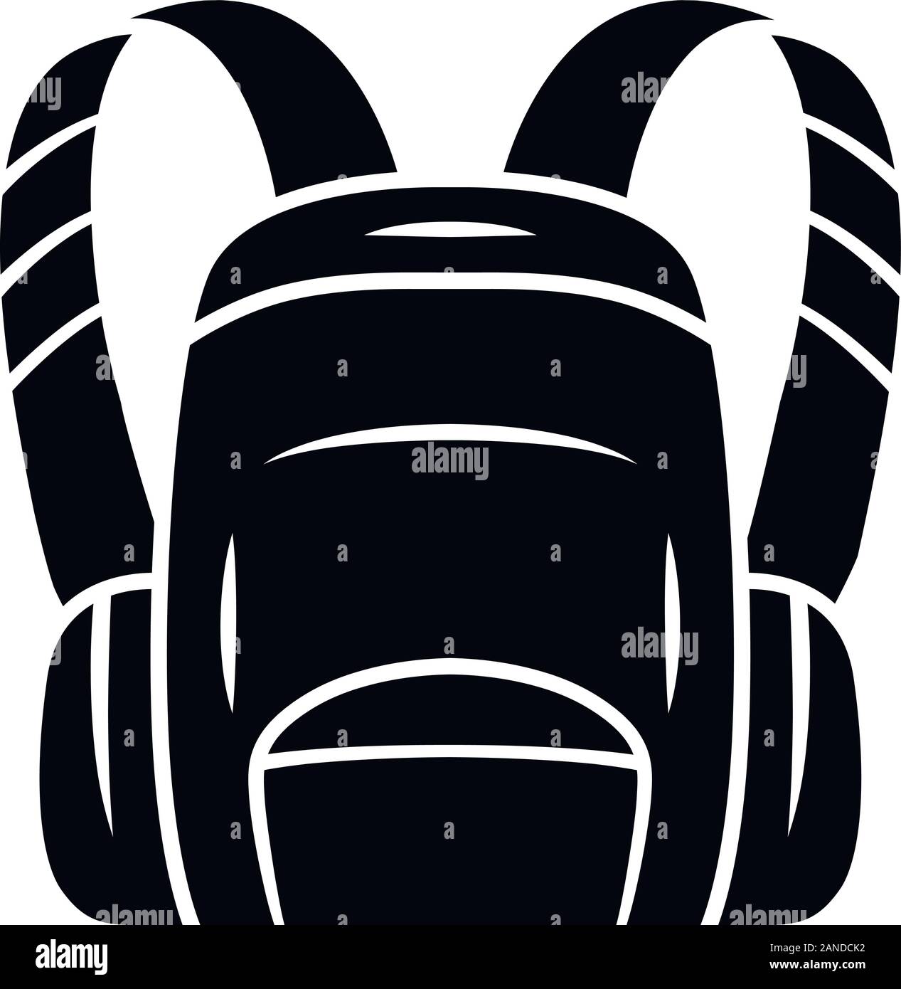 Mochila, bolsa de senderismo glifo icono. Llevar en su equipaje de mano,  maletas. Viajes, Turismo, equipos de elemento. Bolsa de viaje de camping,  mochilas escolares. Símbolo de silueta. Nega Imagen Vector de