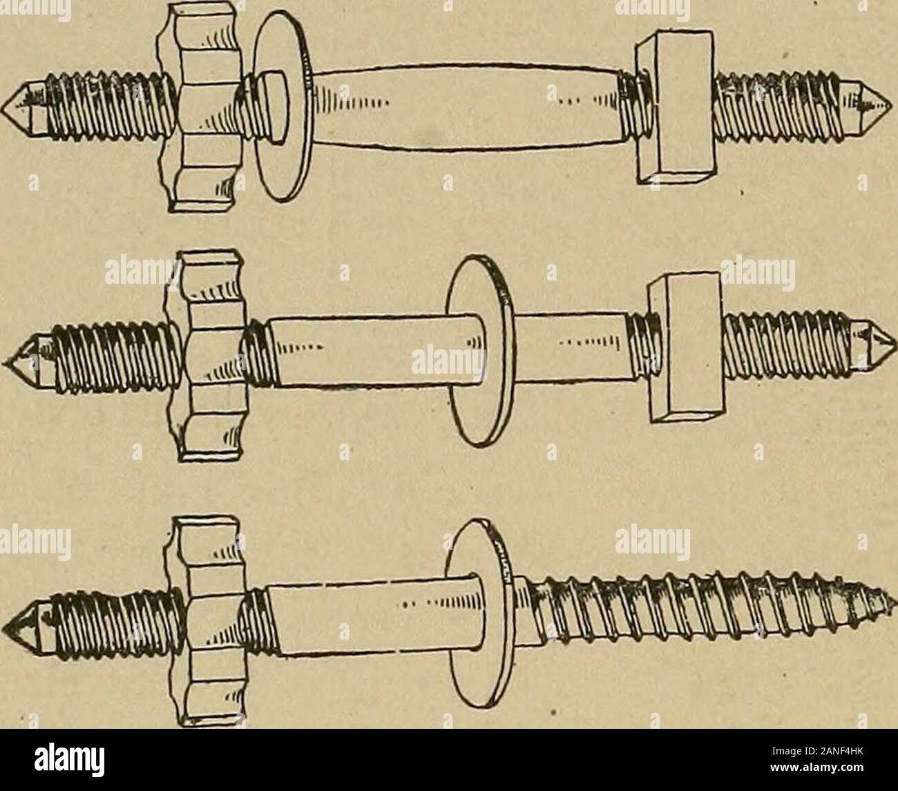 Hardware del generador; un manual para arquitectos, constructores y casa  furnishers . son las mismas que la madera ordinaria-tornillos, pero la  cabeza es cuadrada, como una nuez, y sin ningún tipo de