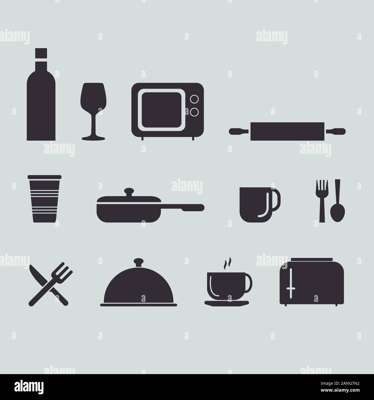Iconos de la línea de cocción. El tiempo de ebullición, sartén y utensilios  de cocina. Tenedor, cuchara y cuchillo iconos de línea Imagen Vector de  stock - Alamy