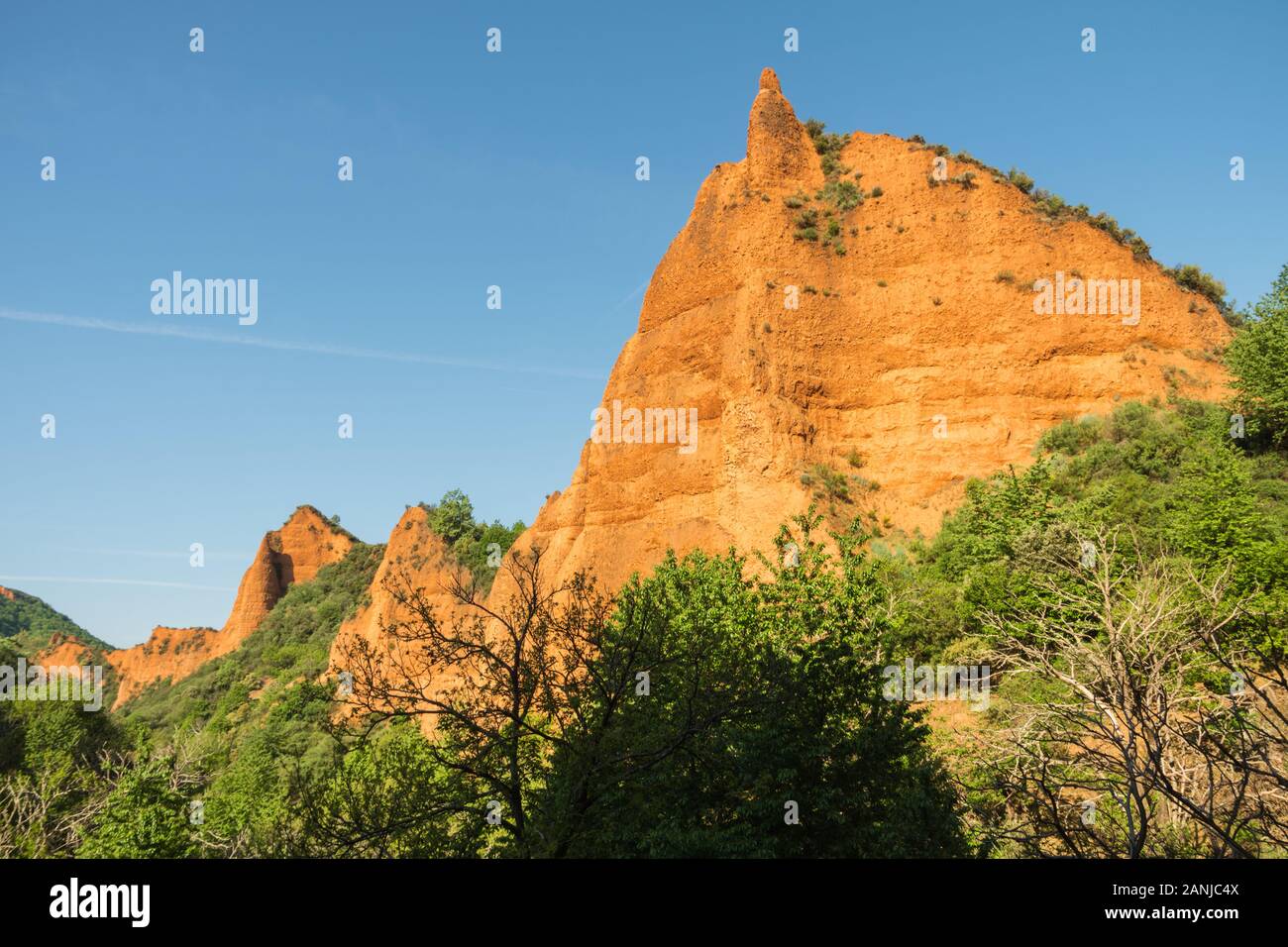 Vista de las montañas de las Médulas, Patrimonio de la Humanidad Foto de stock