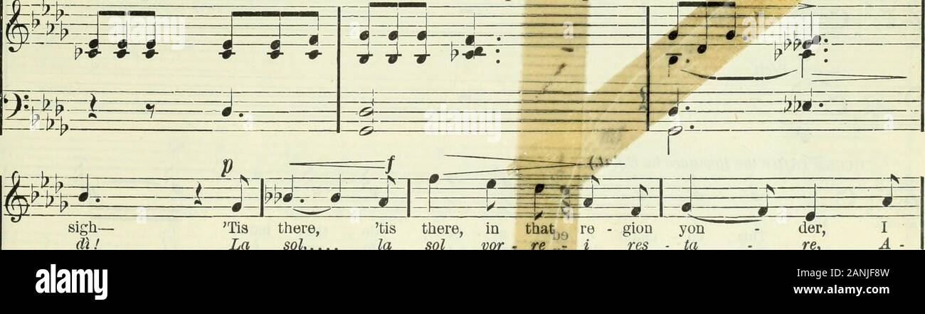Mignon: ópera en tres actos . Es posible que mis pasos atrás-ward wau - der a esa -&ar lov - ed tierra foros cuyos alegrías sigo .... po - tess io ri - tor - na - VOLVER A queL=Ue spon -de un mene en - de fui tolta onu. suspiro-dìt Tis allí,La sol,.. Allí, en ese tis)f) re- gión yonla sol vor , K"j % res ta der,re, IA -&£ *£ u+ mf zt-+-*-Zir Foto de stock