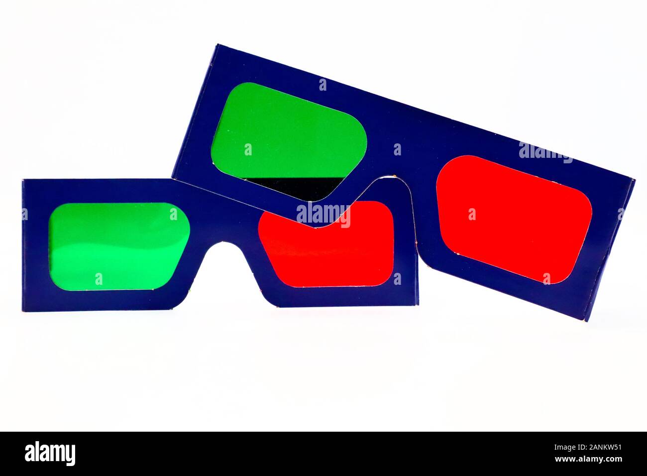 Gafas 3D verdes y rojas anaglifo Fotografía de stock - Alamy