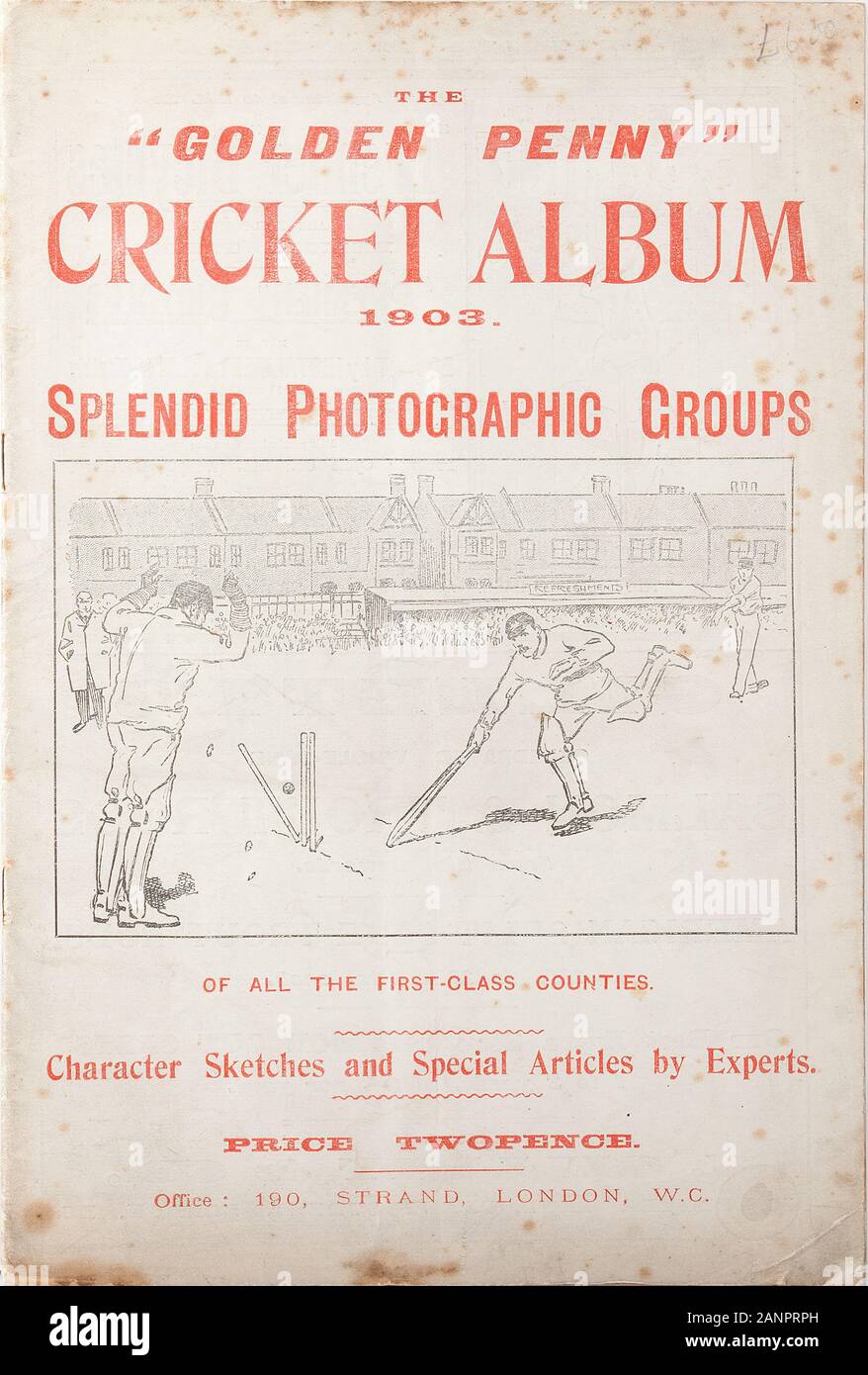 El Golden Penny Álbum Cricket 1903 Foto de stock