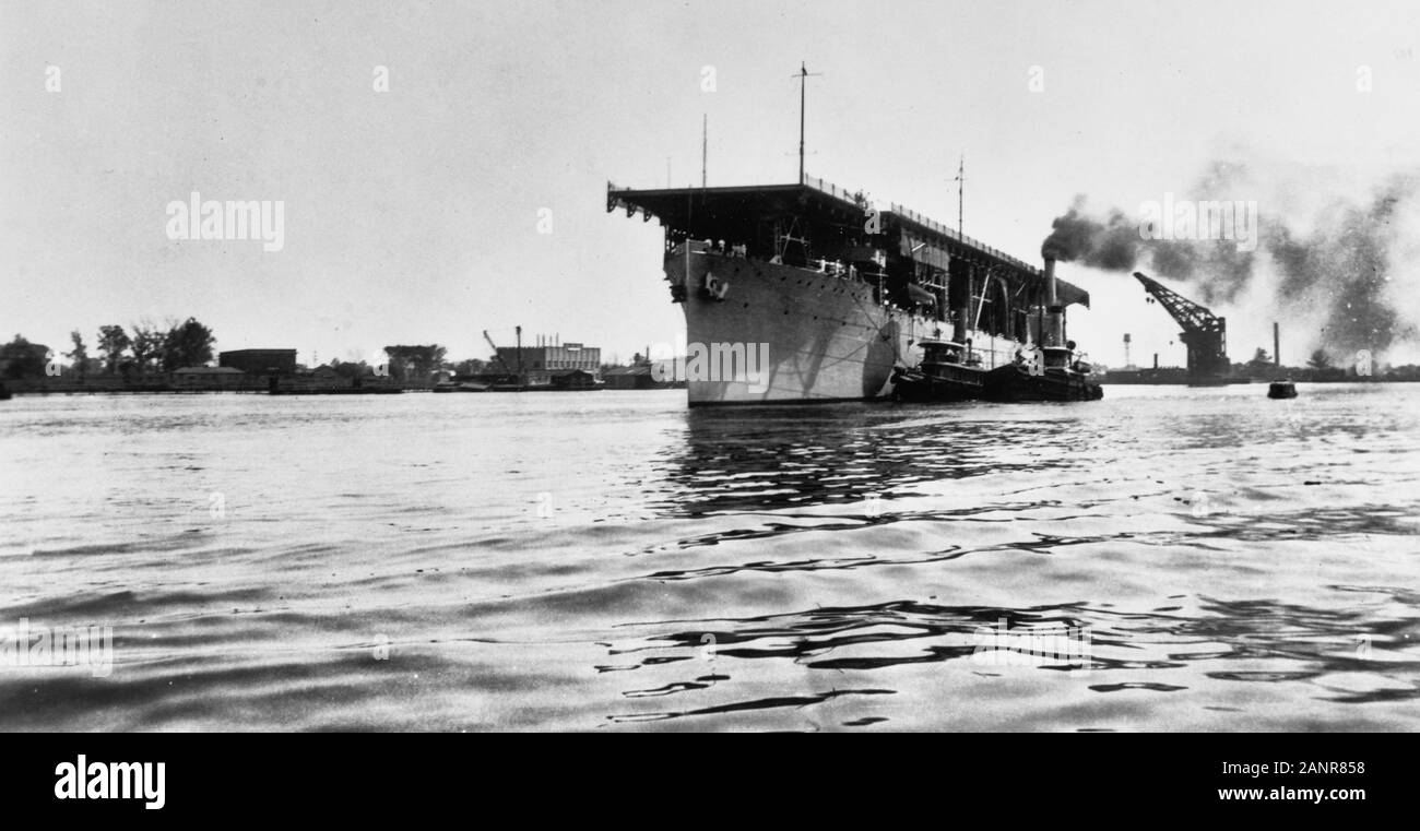 USS Langley (CV-1), fotografiado circa 1923 Foto de stock