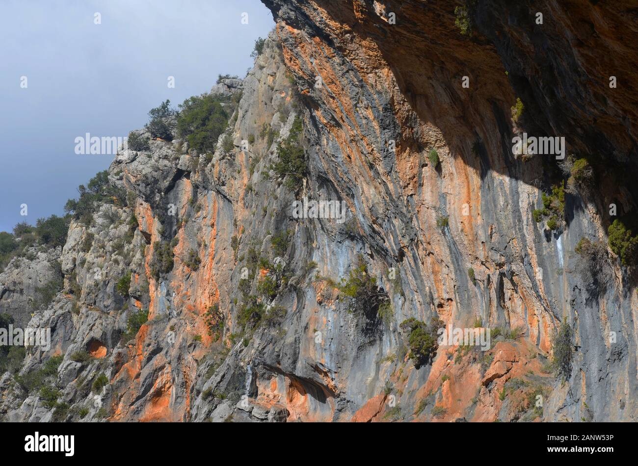 Alrededores del sitio de arte rupestre Pla de Petrarcos (la Marina, Alicante, sur de España) Foto de stock