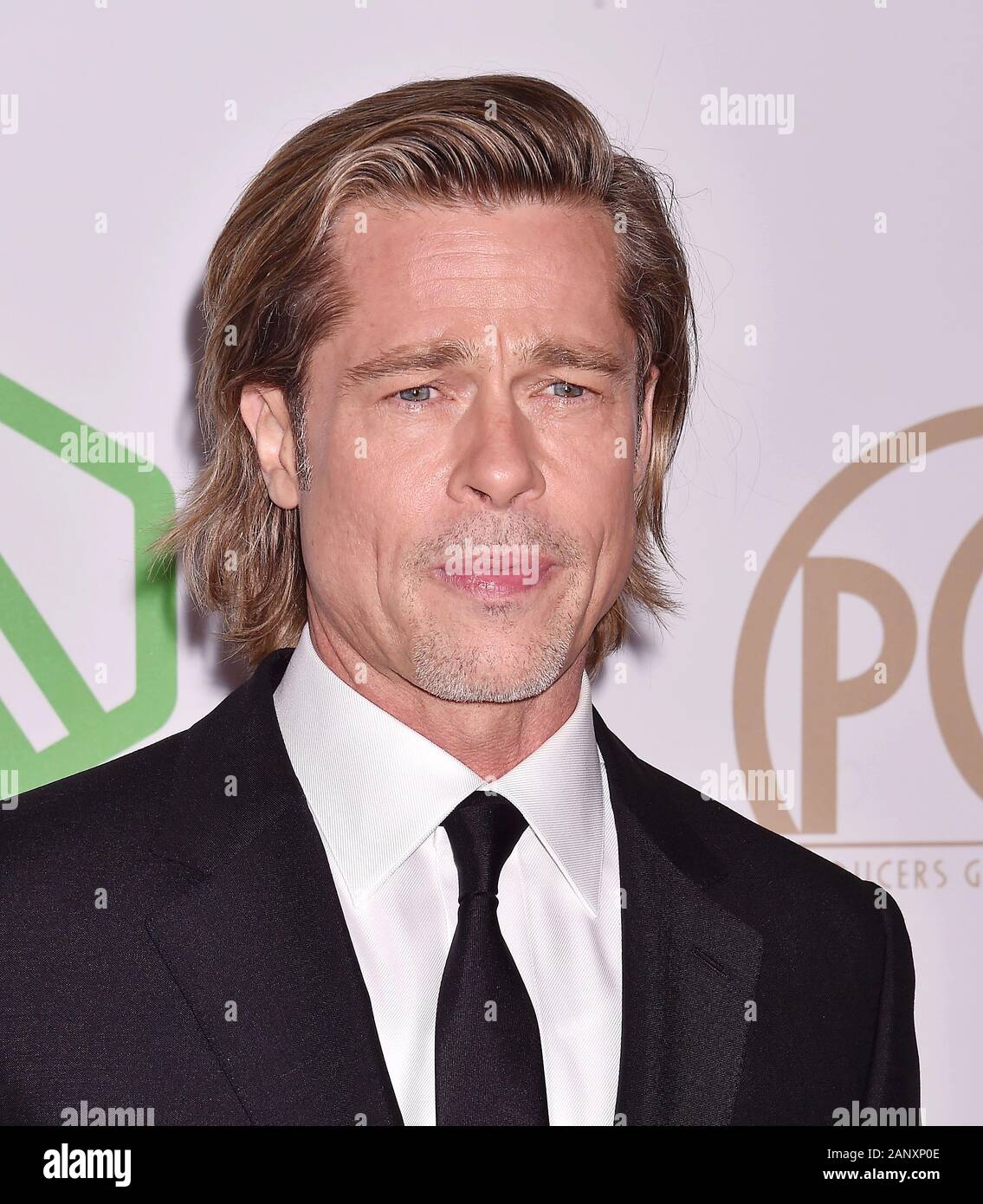 HOLLYWOOD, CA - 18 de enero: Brad Pitt asiste a la 31ª Anual de productores Guild Awards en el Hollywood Palladium el 18 de enero de 2020 en Los Angeles, California. Foto de stock