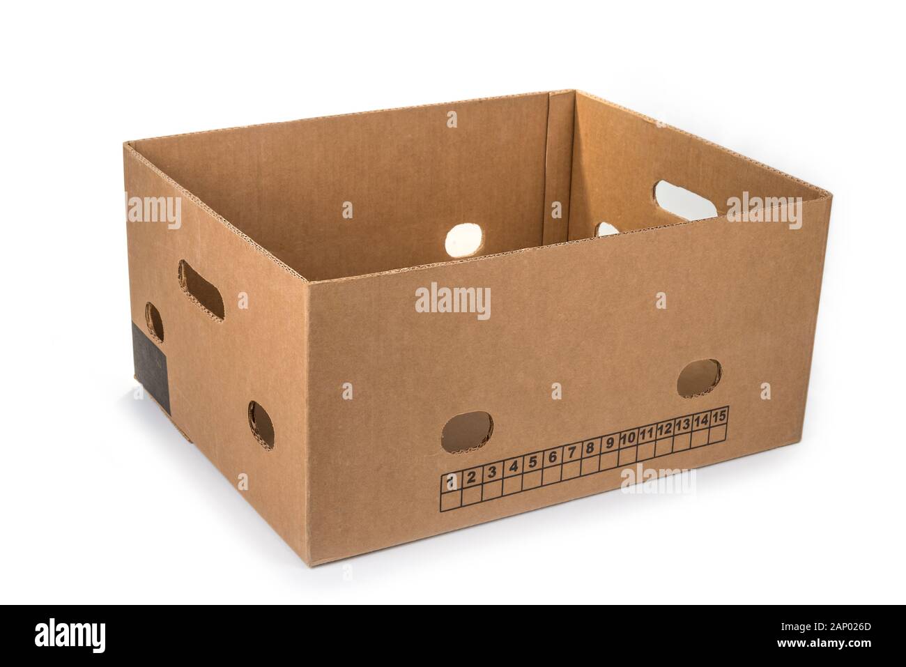 Parte inferior de la caja de banano vacía en un blanco Fotografía de stock  - Alamy