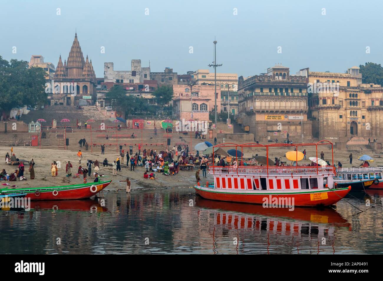 Assi Ghat, Varanasi, Uttar Pradesh, India Foto de stock