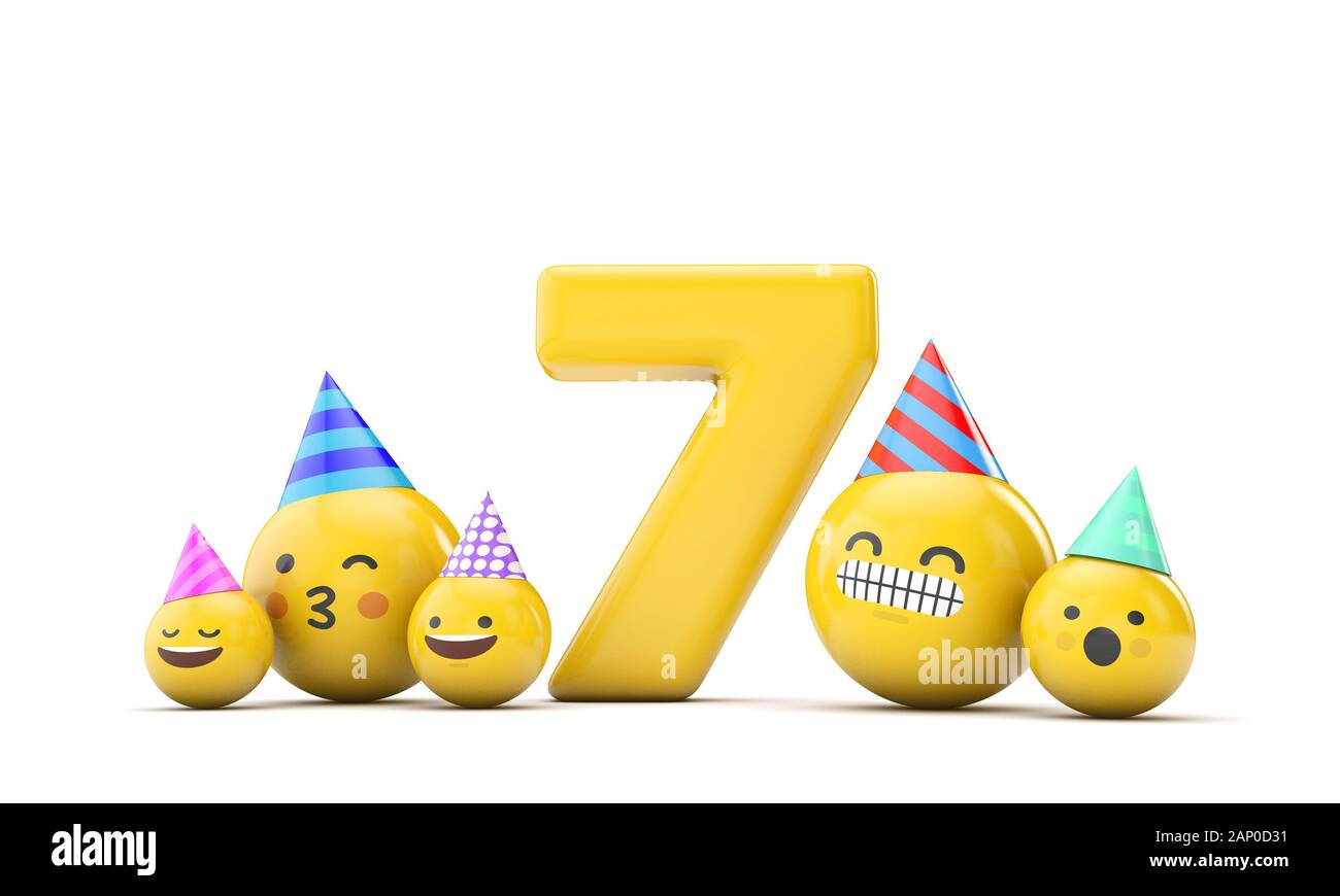 Number 7 Emoji Character Font 3d Rendering Stock Photo Alamy | Images ...