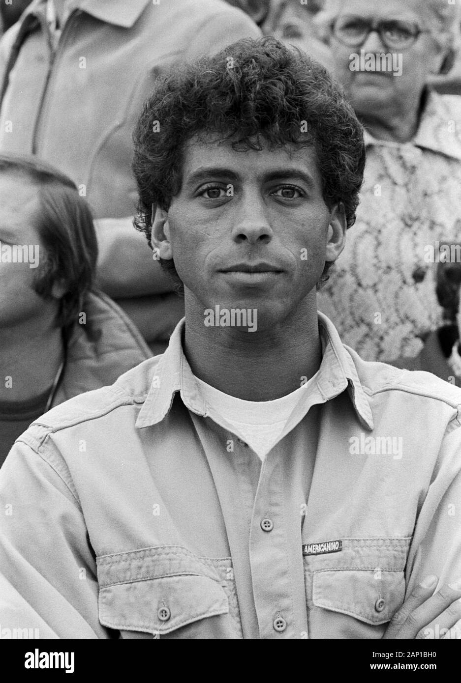 Jimmy Hartwig, Deutscher Fußballspieler en Hamburgo, Alemania um 1981. Jugador de fútbol alemán Jimmy Hartwig en Hamburgo, Alemania, alrededor de 1981. Foto de stock