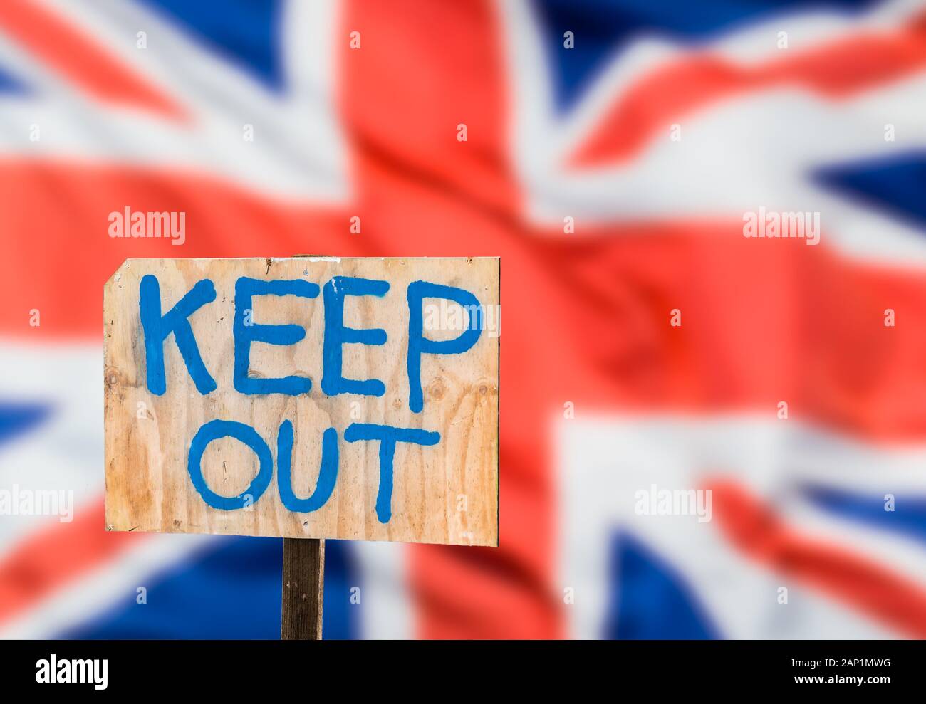 Mantener fuera del Reino Unido firmar. Gran Bretaña. Los inmigrantes. La inmigración. A emigrar. Foto de stock