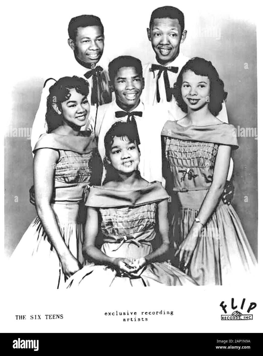 Los seis adolescentes foto promocional del grupo pop americano alrededor de 1957 Foto de stock