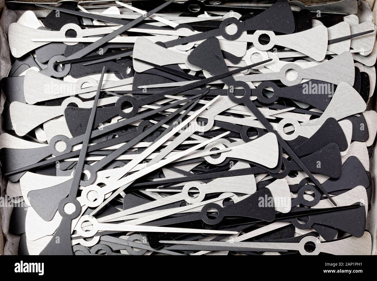 Muchos de color negro y plata punteros de aluminio Foto de stock