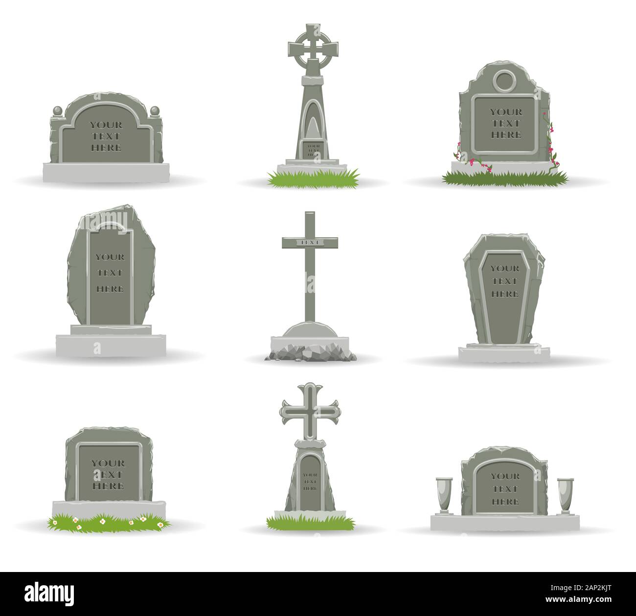 Las lápidas y tumbas de dibujos animados Imagen Vector de stock Alamy