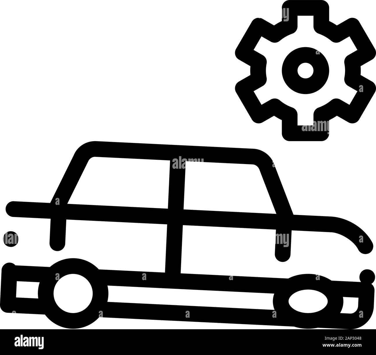 Icono de engranaje de coche rotos contorno vectorial ilustración Imagen  Vector de stock - Alamy