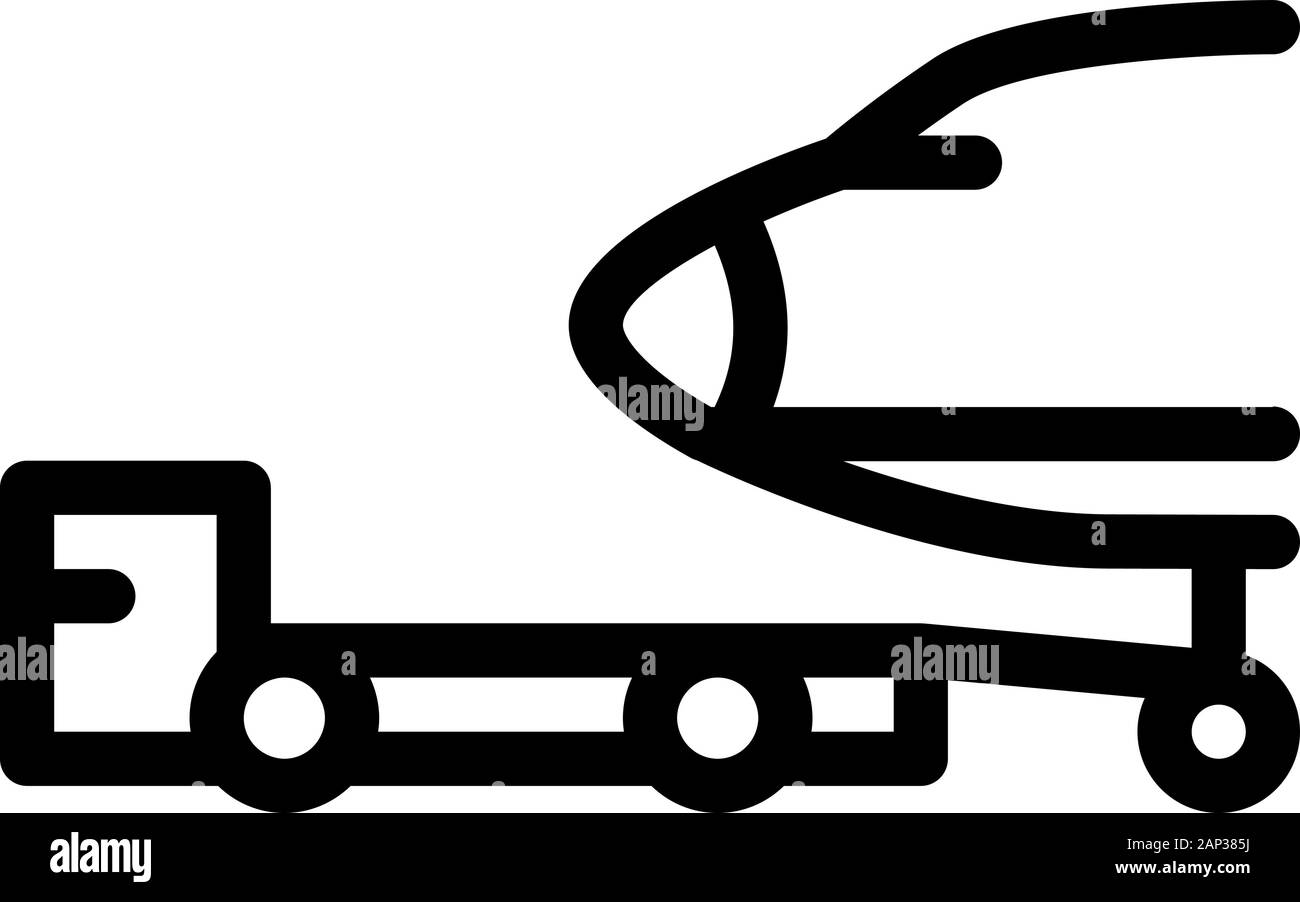 Icono de camión remolque plano contorno vectorial ilustración Ilustración del Vector