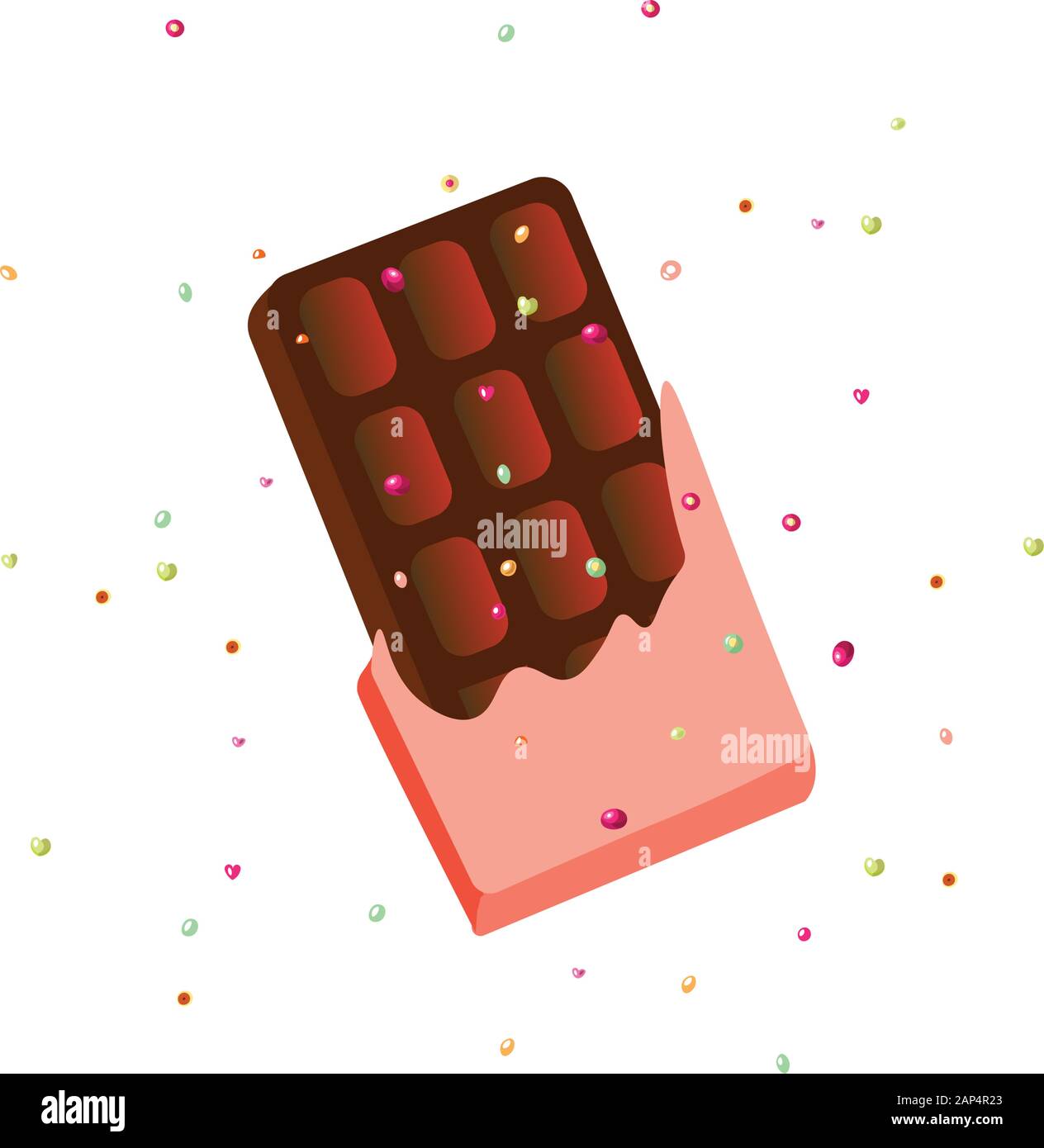 Dulce Chocolate Marrón Oscuro Icono De Vector De Dibujos Animados En La