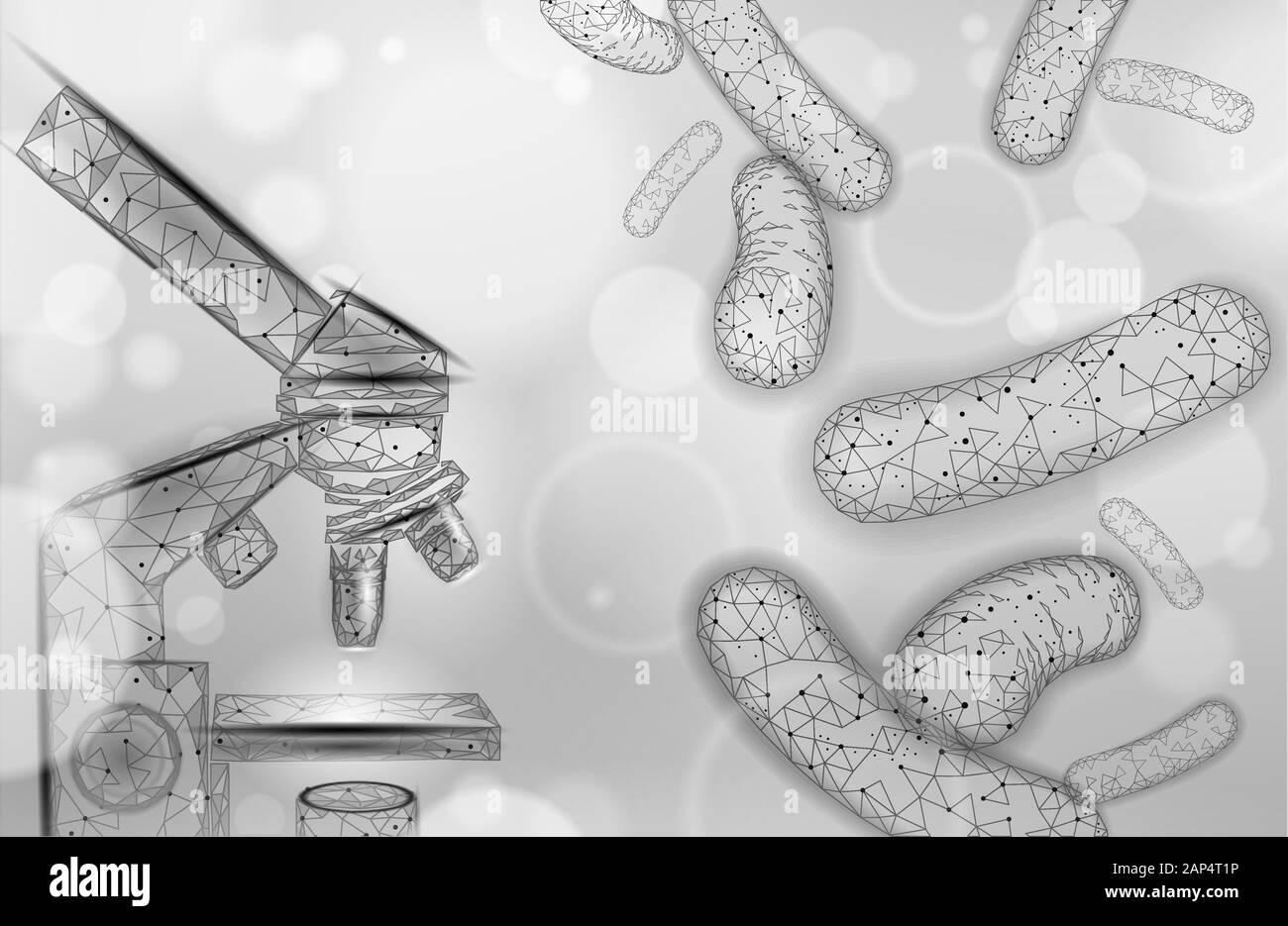 Microscopio bacterias 3D baja poli representar los probióticos. La  digestión normal saludable la flora del intestino humano la producción de  yogur. La ciencia moderna medicina Imagen Vector de stock - Alamy