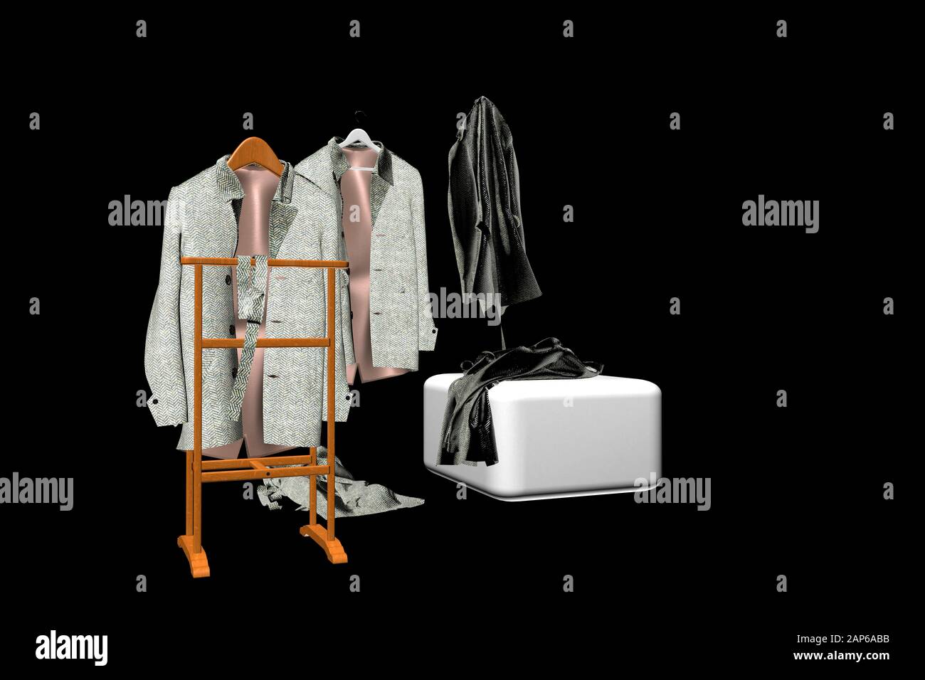 presentación 3d del traje de hombre, capa superior Foto de stock