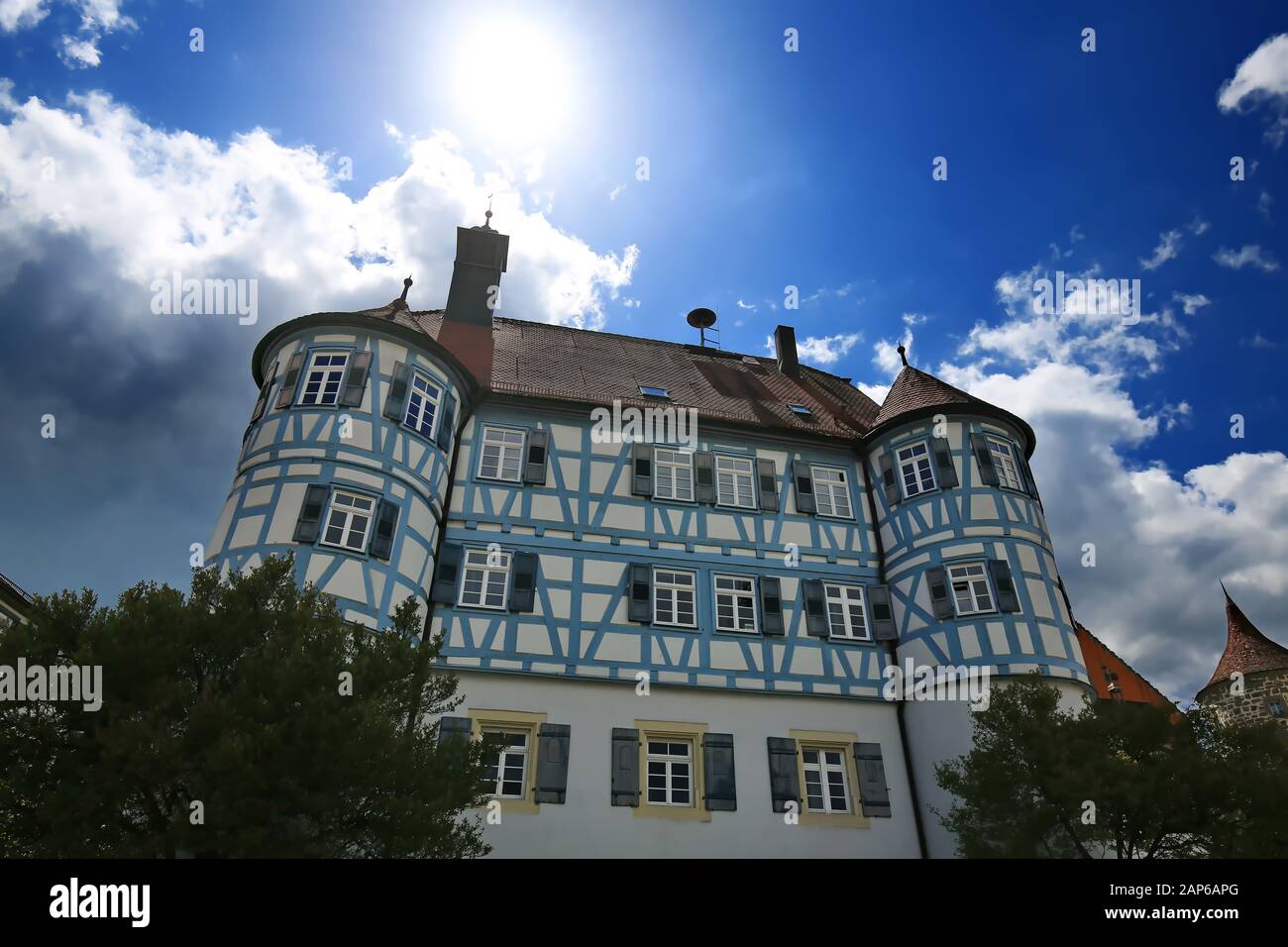 Obersontheim es una ciudad que vale la pena visitar en Alemania Foto de stock