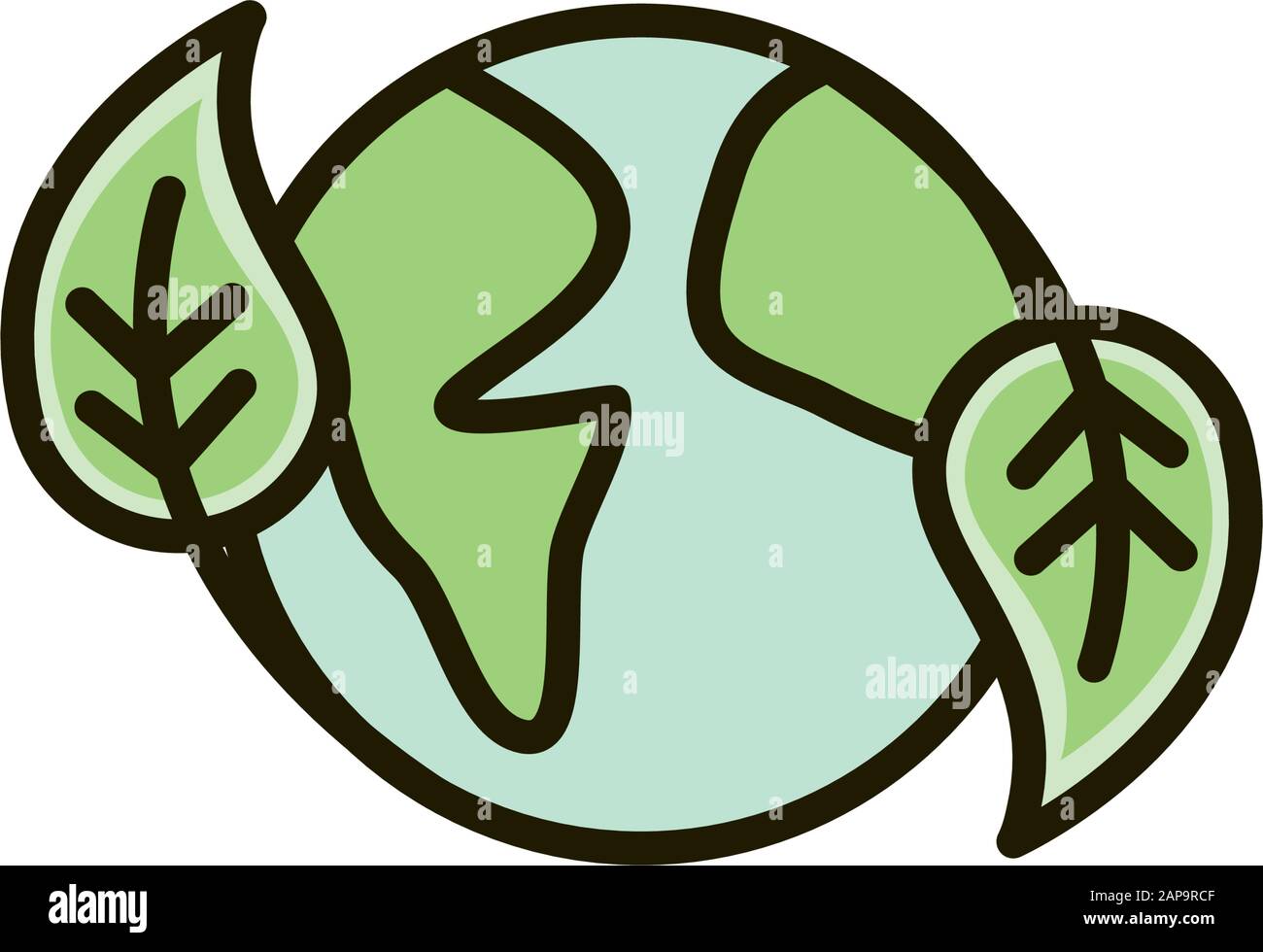 planeta mundo ecología hoja medio ambiente naturaleza dibujo vector  ilustración Imagen Vector de stock - Alamy