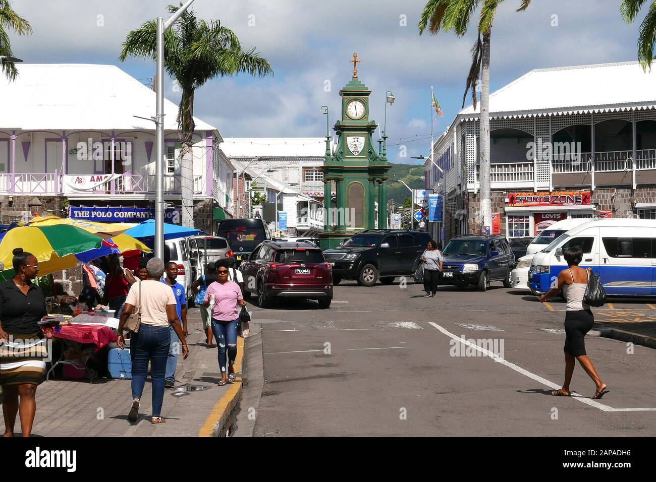 BASSETERRE en Saint Kitts en el Caribe Foto de stock