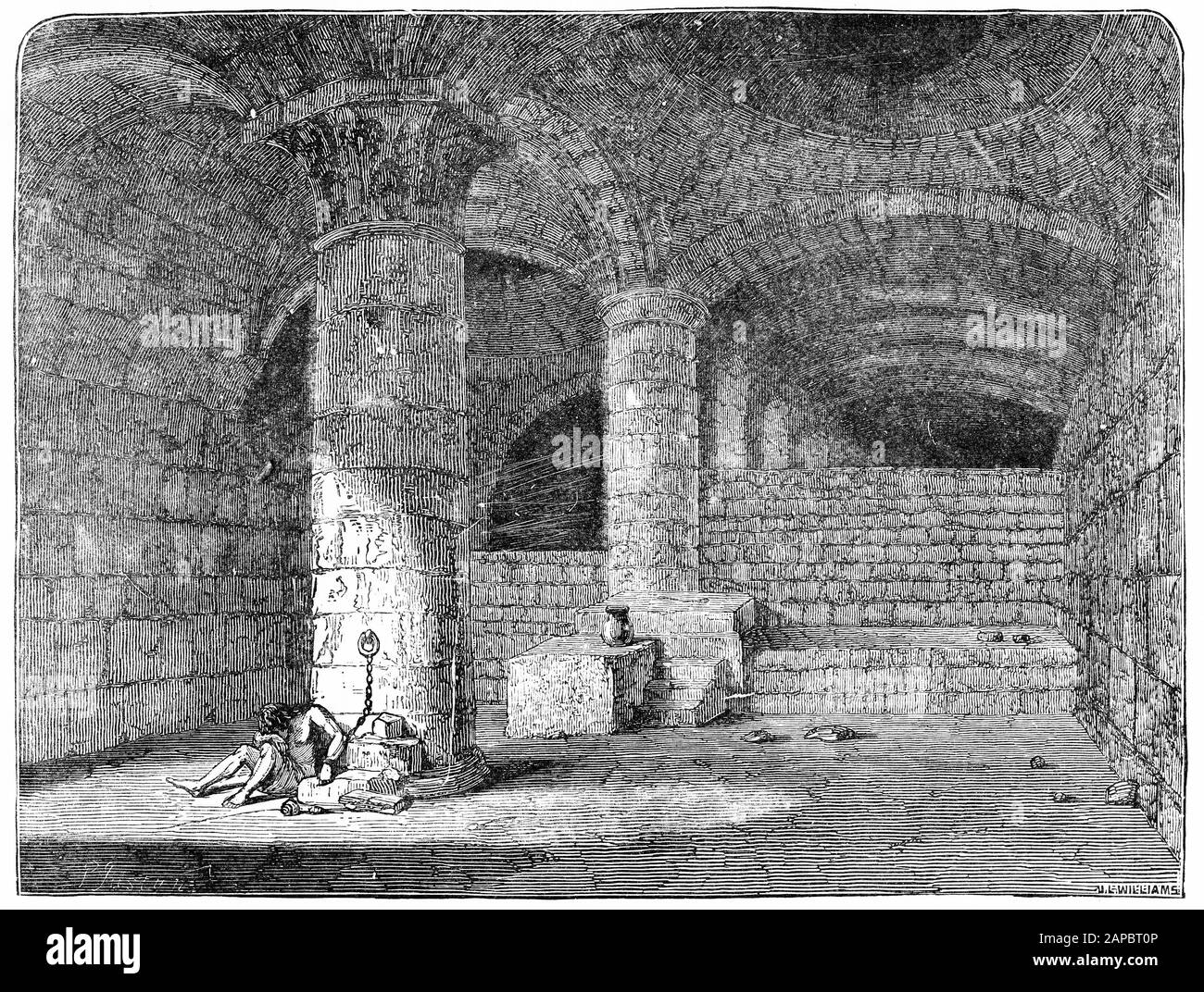 Grabado del vestigio del acercamiento meridional al templo en Jerusalén,  conocido como la puerta de Huldah, a través de la cual el rey Salomón pasó  al subir a la casa del señor (