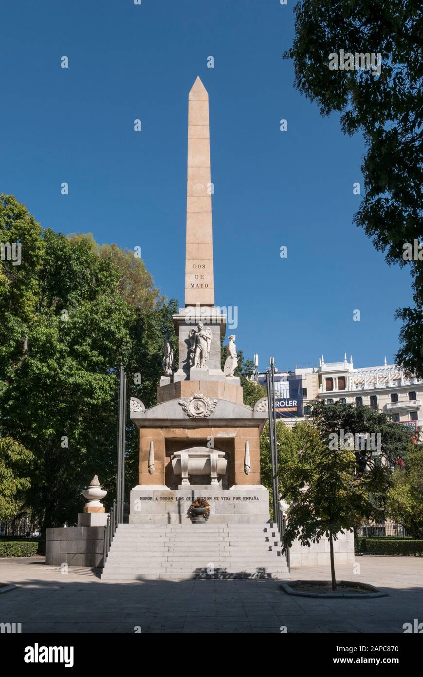 Monumento dos de Mayo, Madrid, España Foto de stock