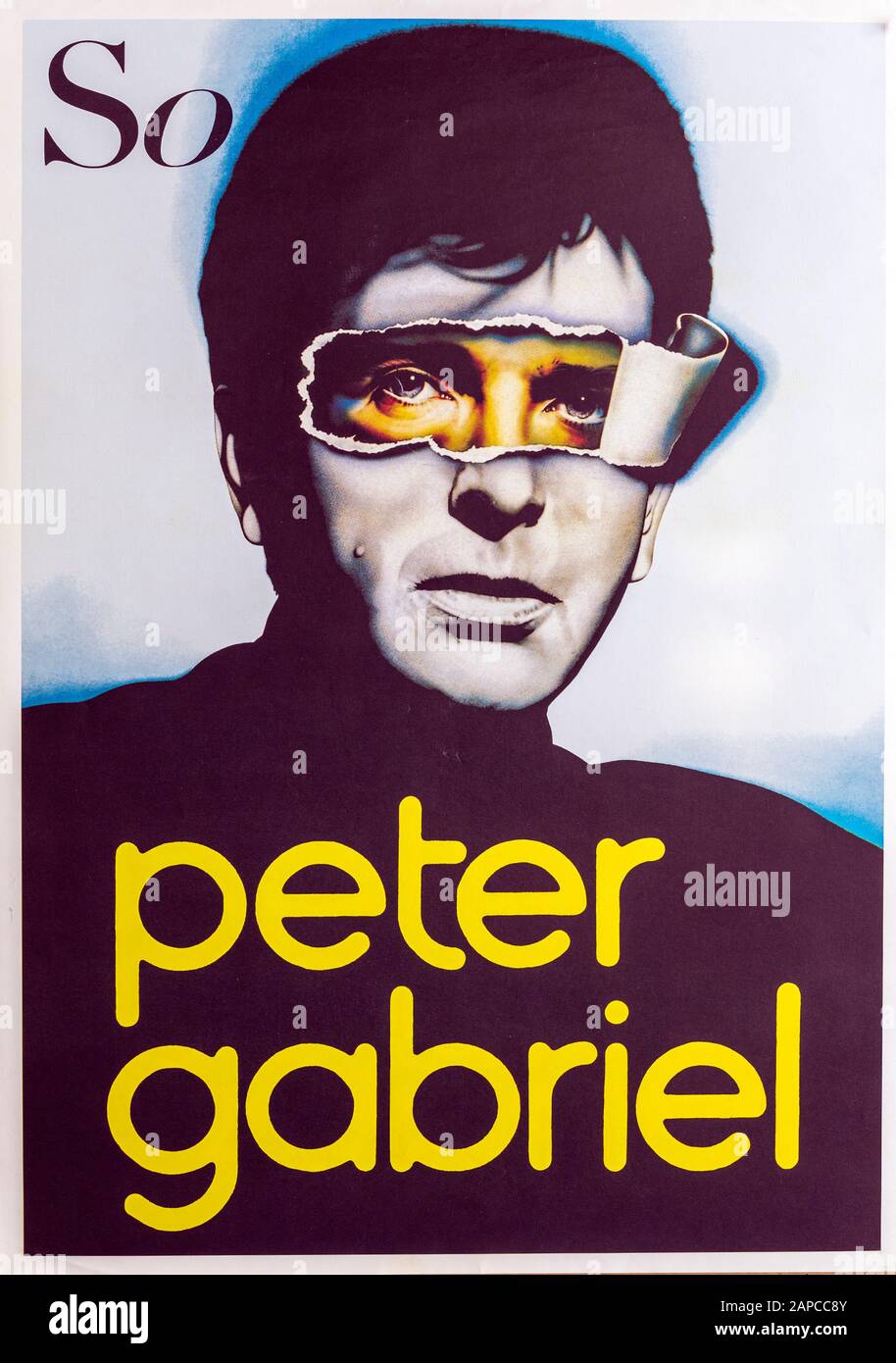 Póster del álbum promocional de Peter Gabriel So Foto de stock
