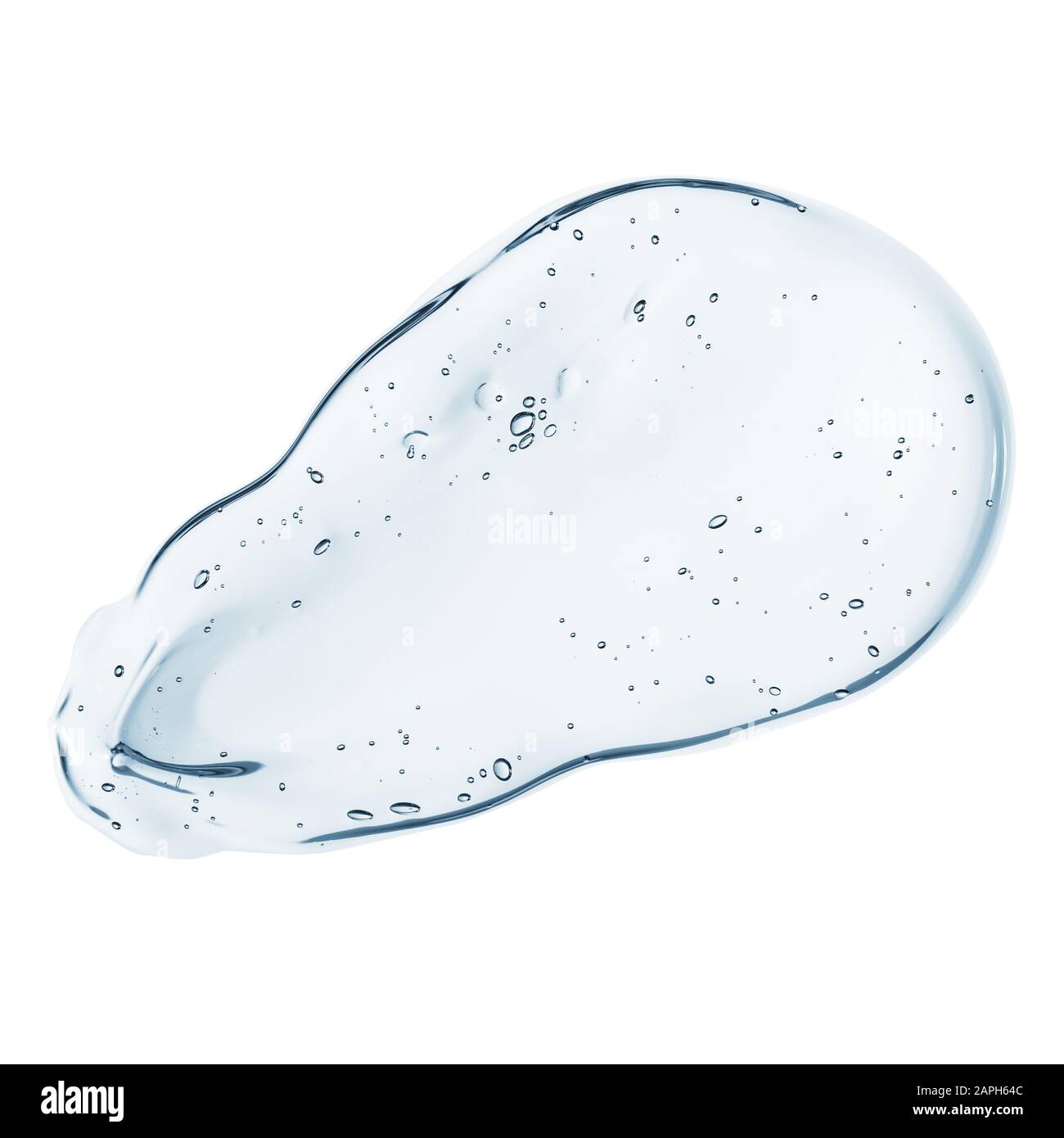 Líquido cosmético transparente gel azul claro mancha con burbujas aisladas  sobre fondo blanco Fotografía de stock - Alamy